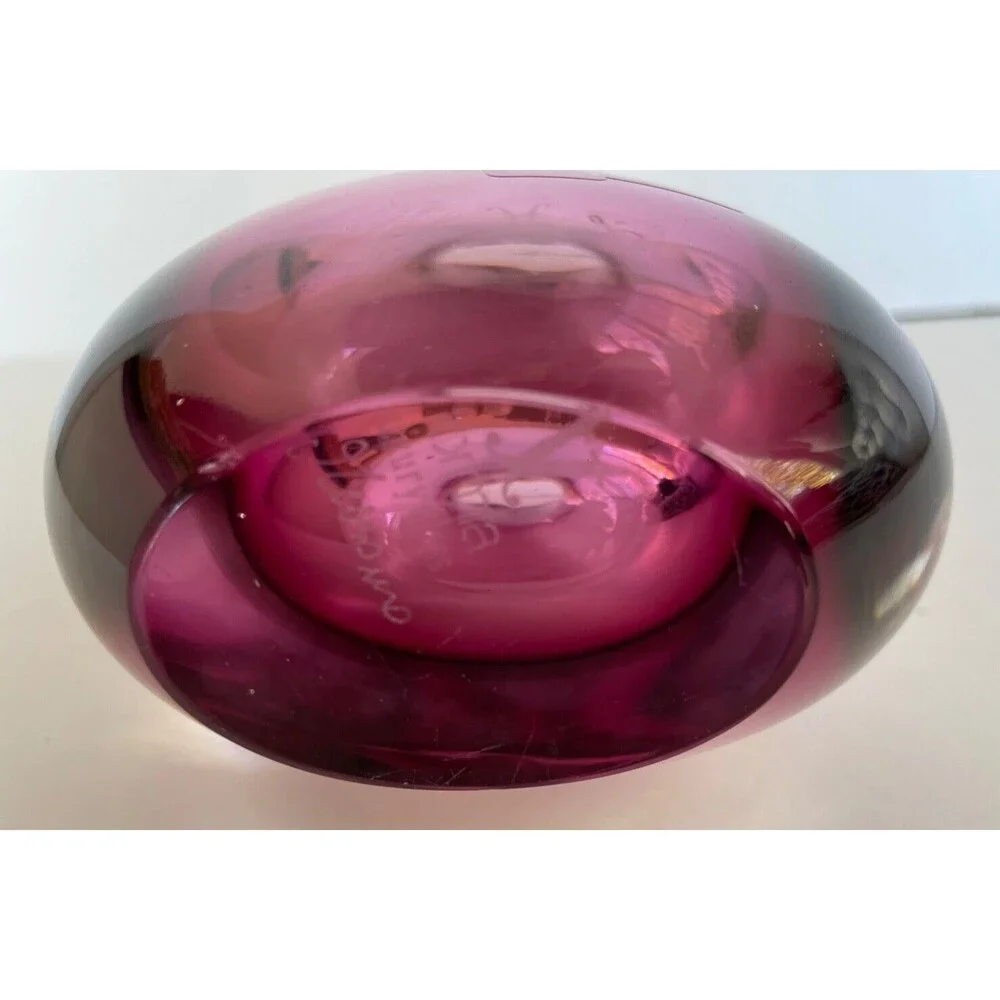 Vintage Murano Sommerso Teardrop Vase Purple 9